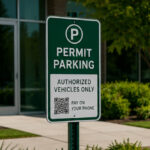 Permit parking only sign.