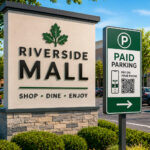 Retail Parking Enforcement Paid Parking Sign at a Mall.