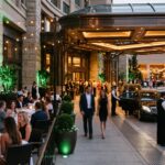 Guests arriving at a casino restaurant with professional valet service supporting evening dining and nightlife.