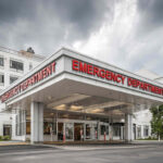 Exterior view of an emergency department building.